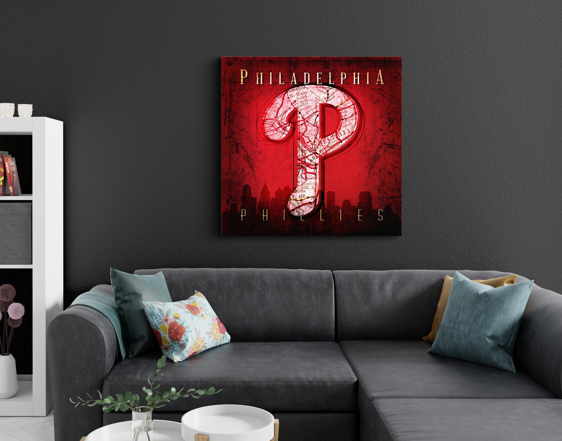 Philadelphia Phillies Vintage Canvas Map – Retro League Art