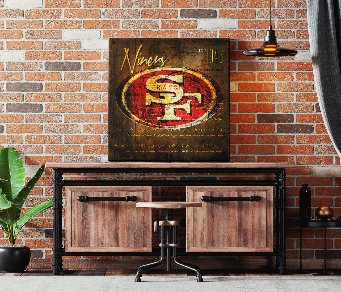 San Francisco 49ers Vintage Canvas Map