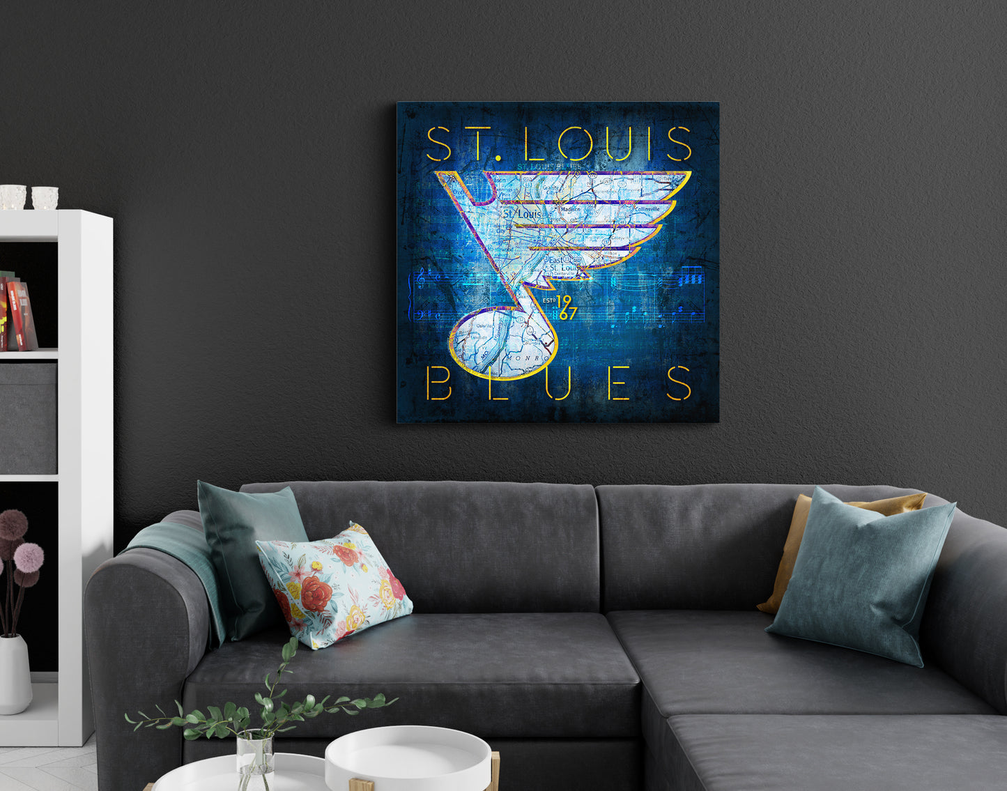 St. Louis Blues Vintage Canvas Map