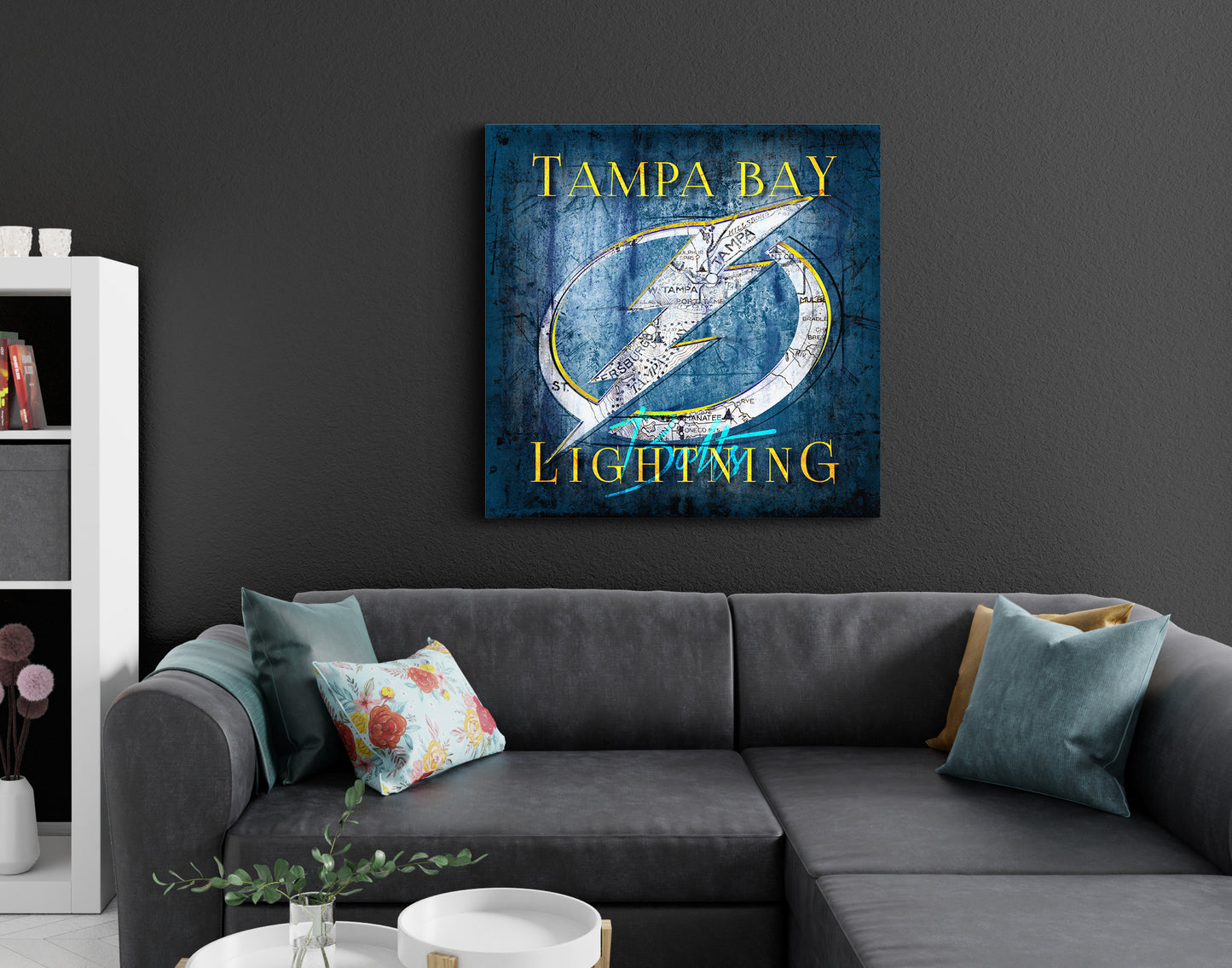 Tampa Bay Lightning Vintage Canvas Map