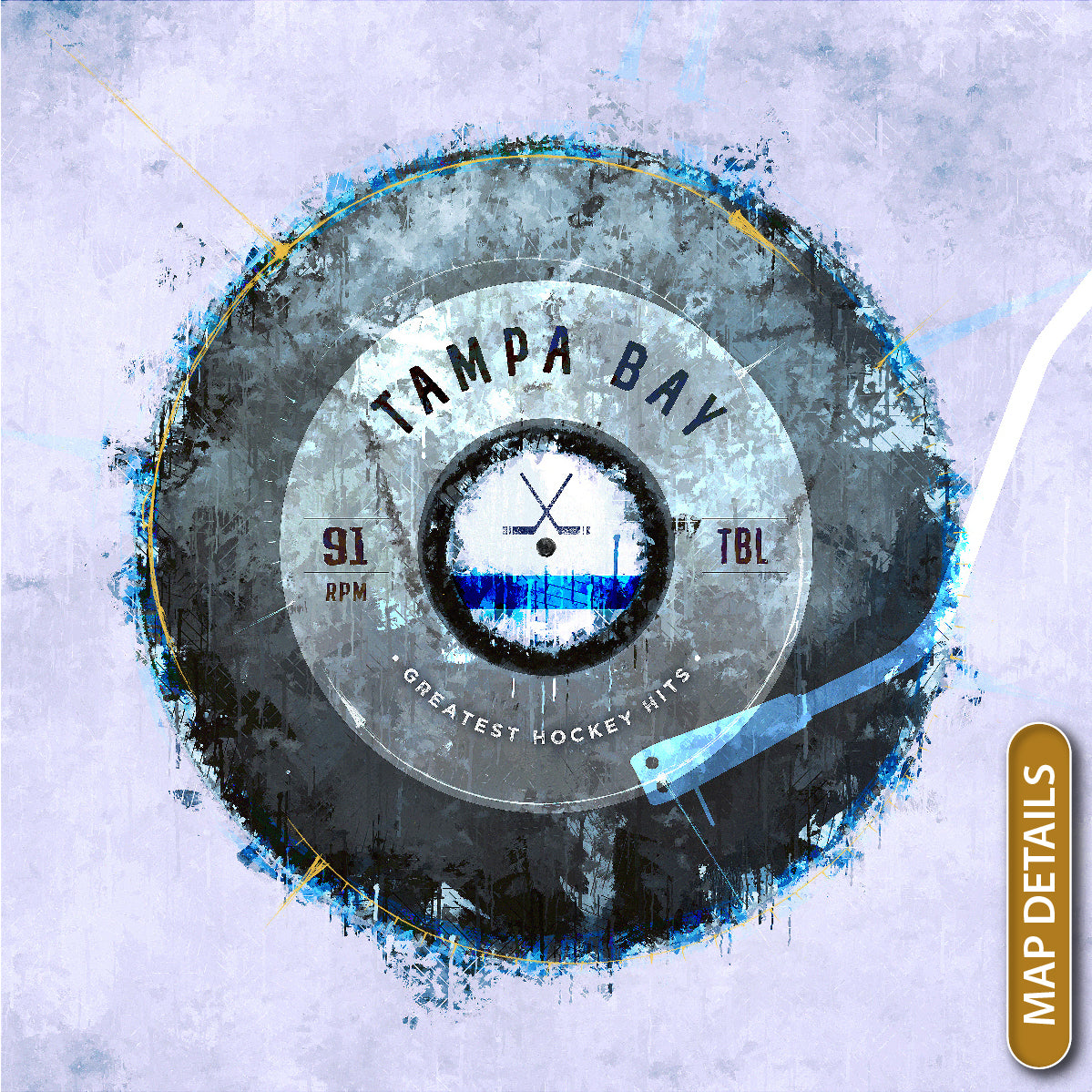 Tampa Bay Lightning Hockey Puck Turntable Canvas Art