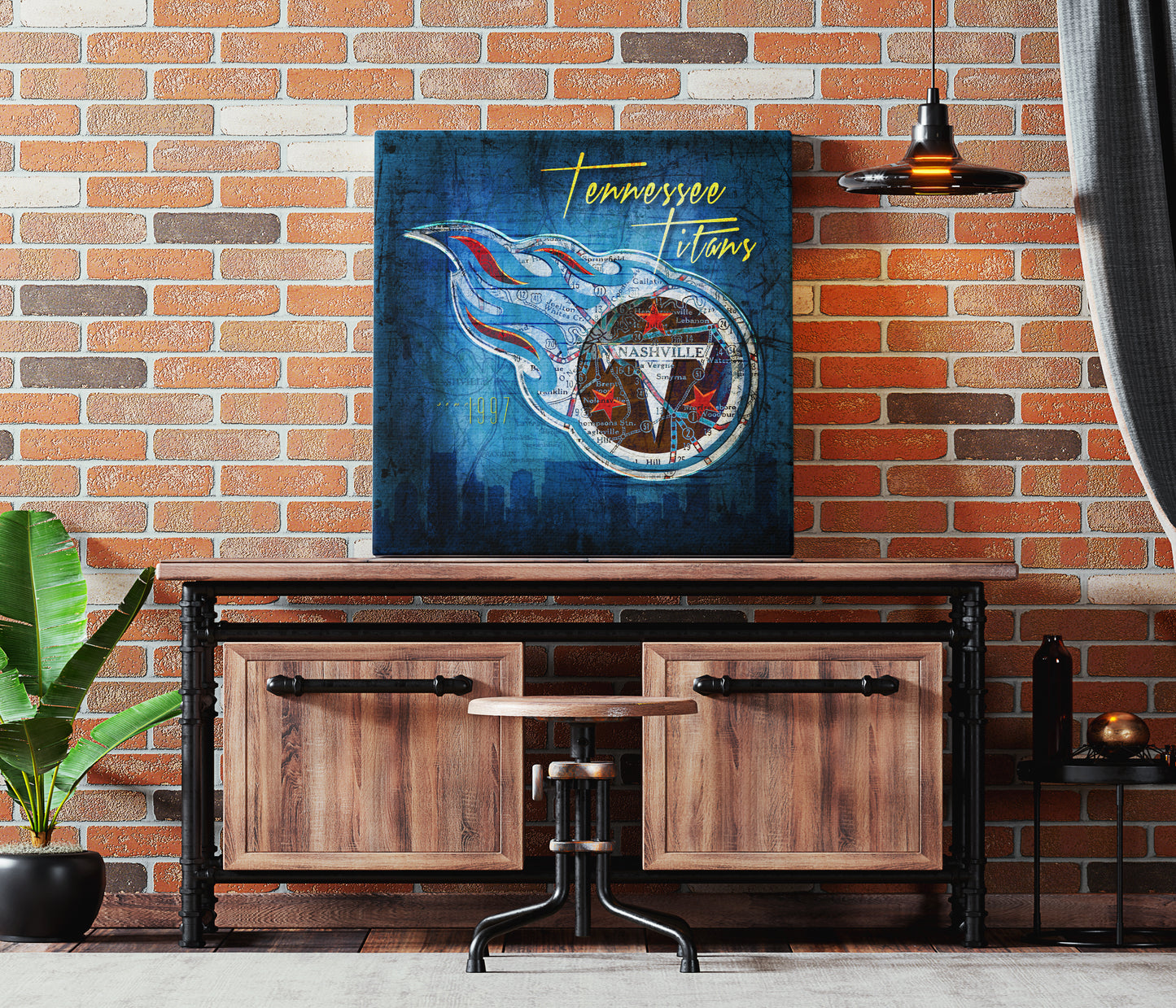 Tennessee Titans Vintage Canvas Map