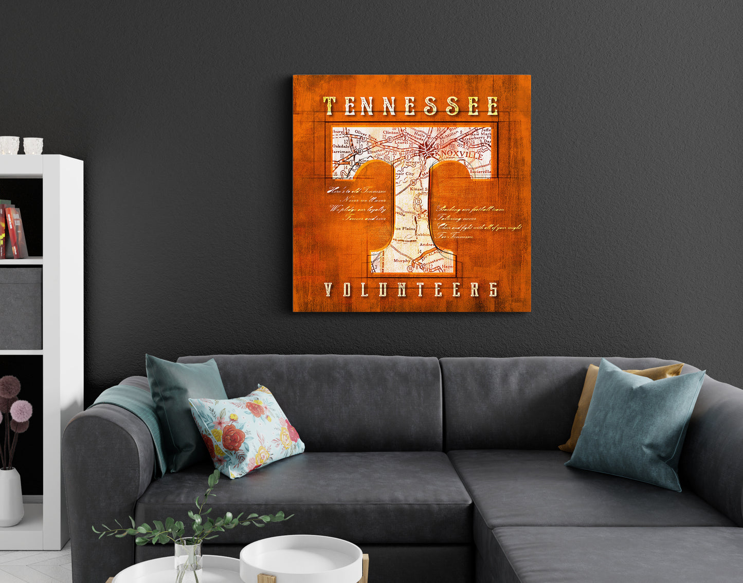 Tennessee Volunteers Vintage Canvas Map | Fight Song Lyrics