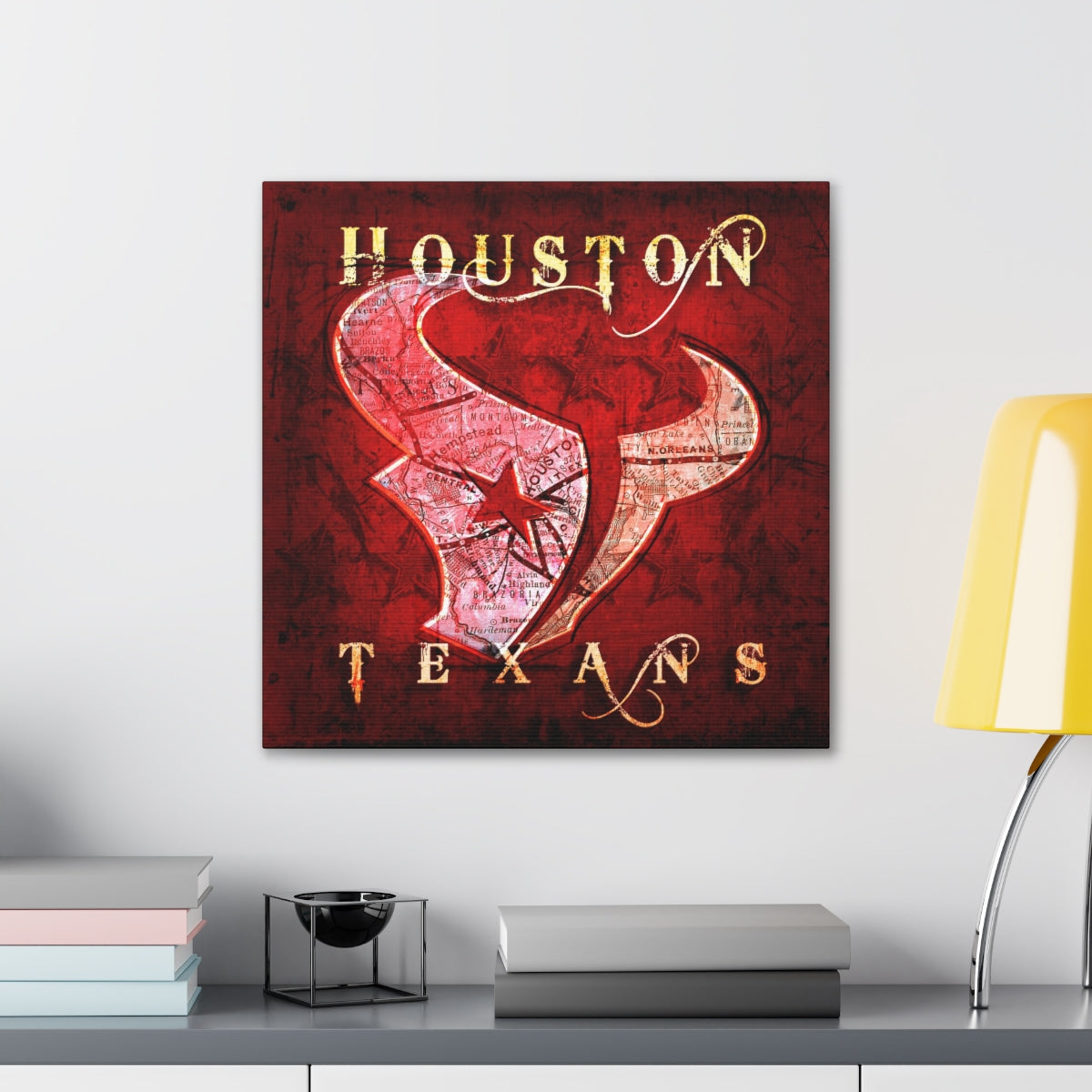 Houston Texans Vintage Canvas Map