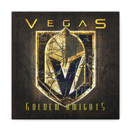 Vegas Golden Knights Vintage Canvas Map