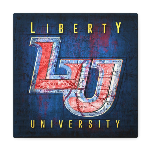 Liberty University Vintage Canvas Map