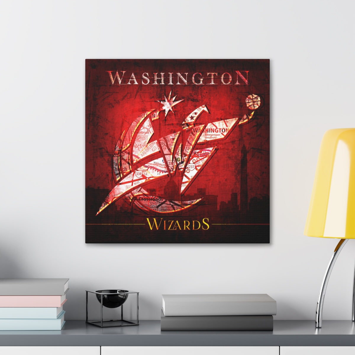Washington Wizards Vintage Canvas Map