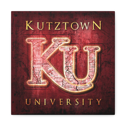 Kutztown University Vintage Canvas Map