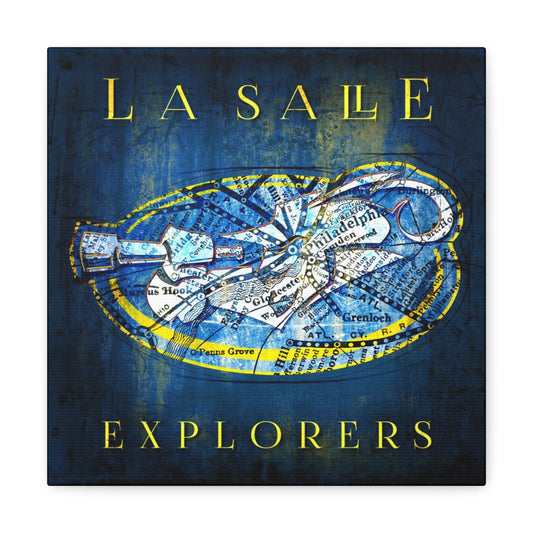 La Salle Explorers Vintage Canvas Map