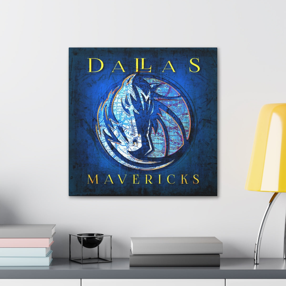Dallas Mavericks Vintage Canvas Map