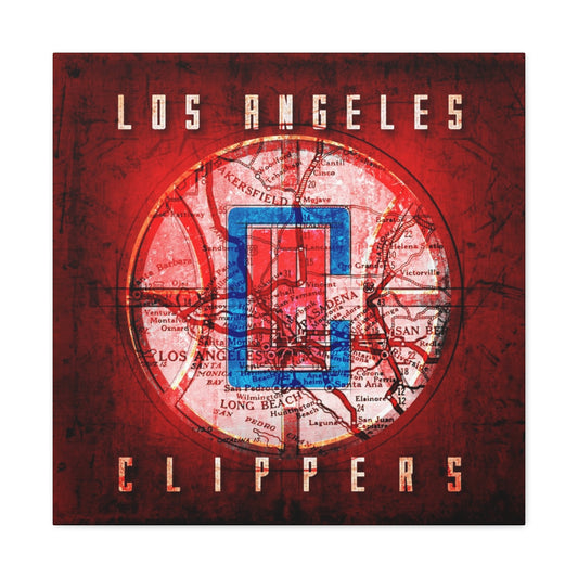 Los Angeles Clippers Vintage Canvas Map