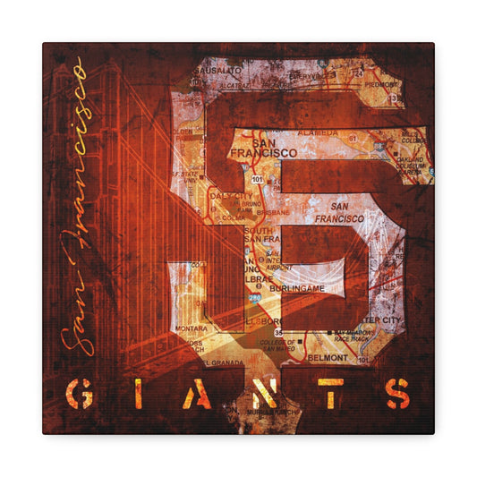 San Francisco Giants Vintage Canvas Map