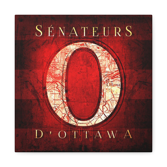 Ottawa Senators Vintage Canvas Map