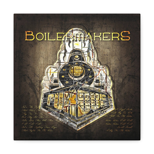 Purdue Boilermakers Vintage Canvas Map | Fight Song Lyrics