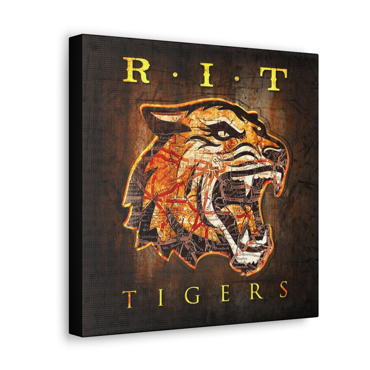 Rochester Institute of Technology Vintage Canvas Map | RIT