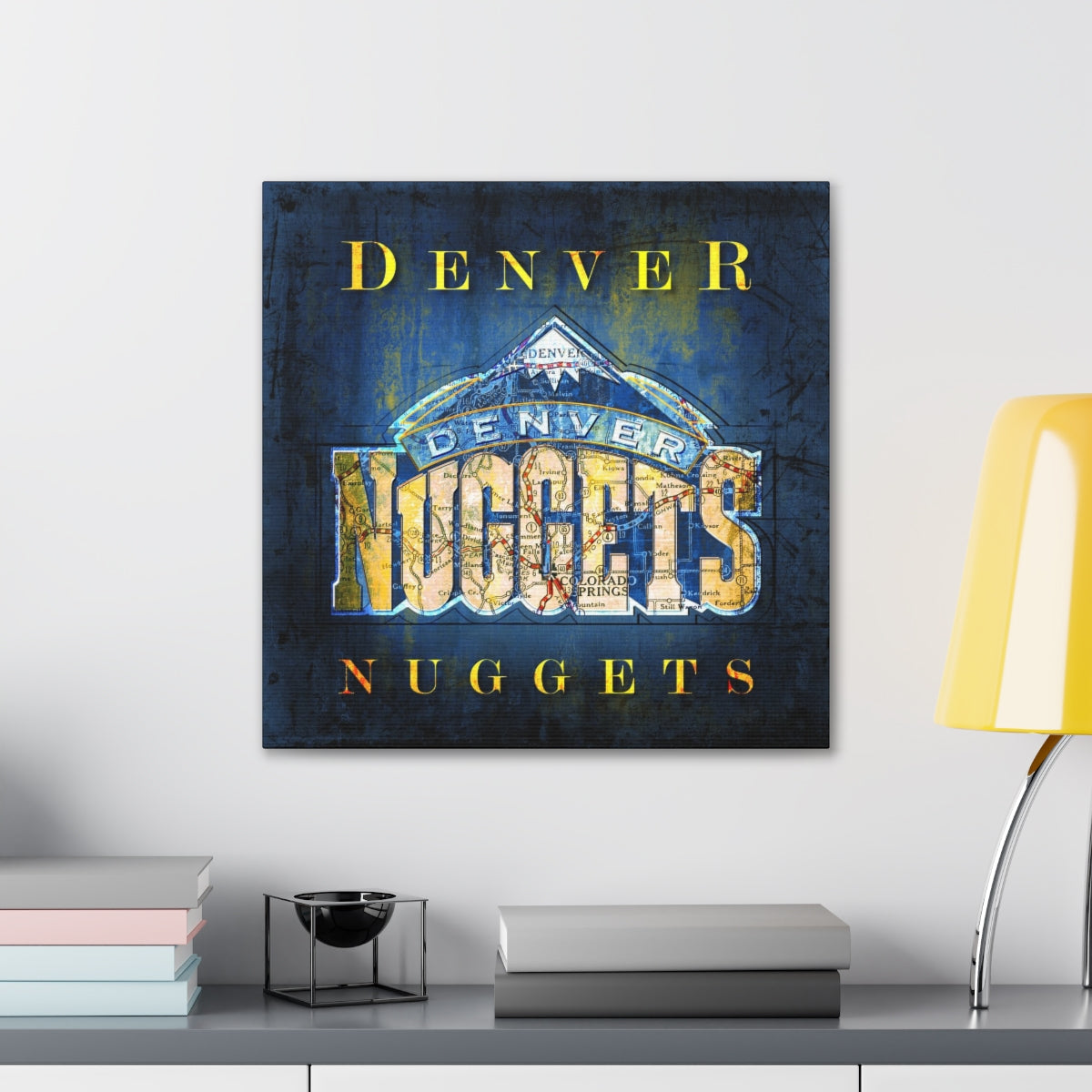 Denver Nuggets Vintage Canvas Map