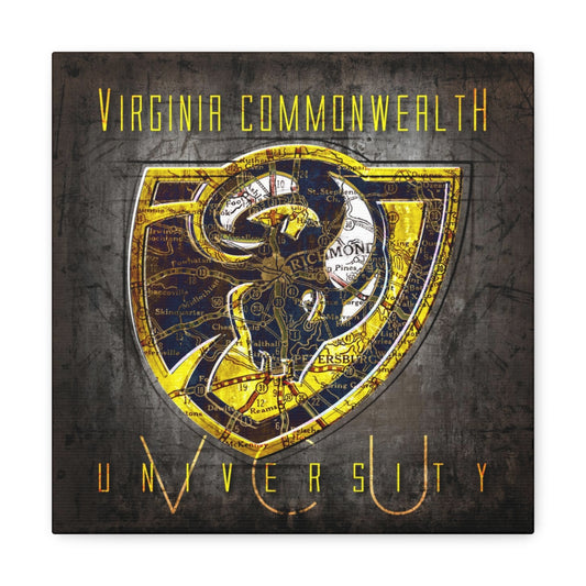 Virginia Commonwealth University Vintage Canvas Map