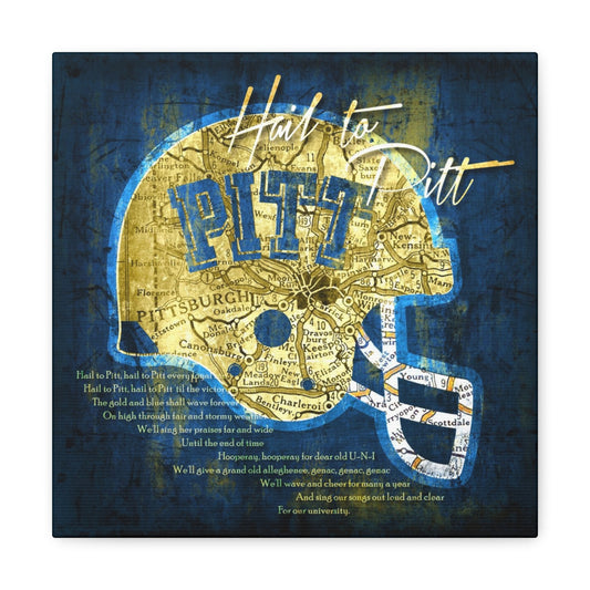 Pitt Panthers Vintage Canvas Map | Fight Song Lyrics