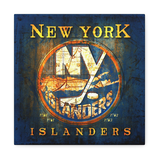 New York Islanders Vintage Canvas Map