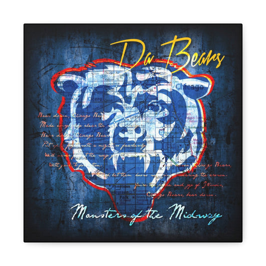 Chicago Bears Vintage Canvas Map | Monsters of the Midway
