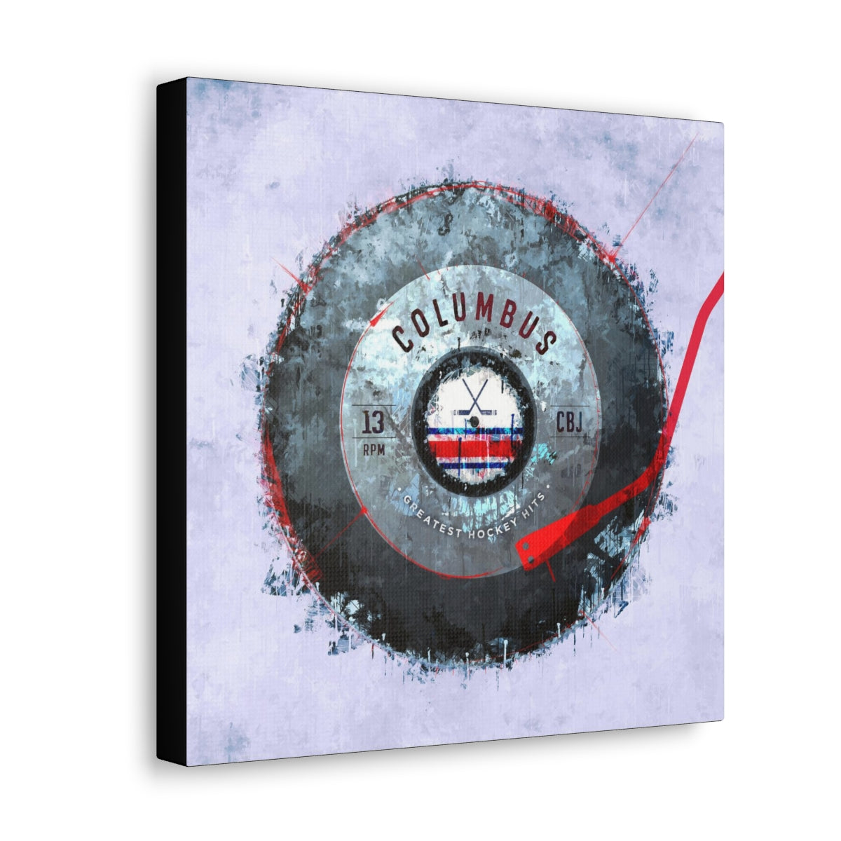 Columbus Blue Jackets Hockey Puck Turntable Canvas Art