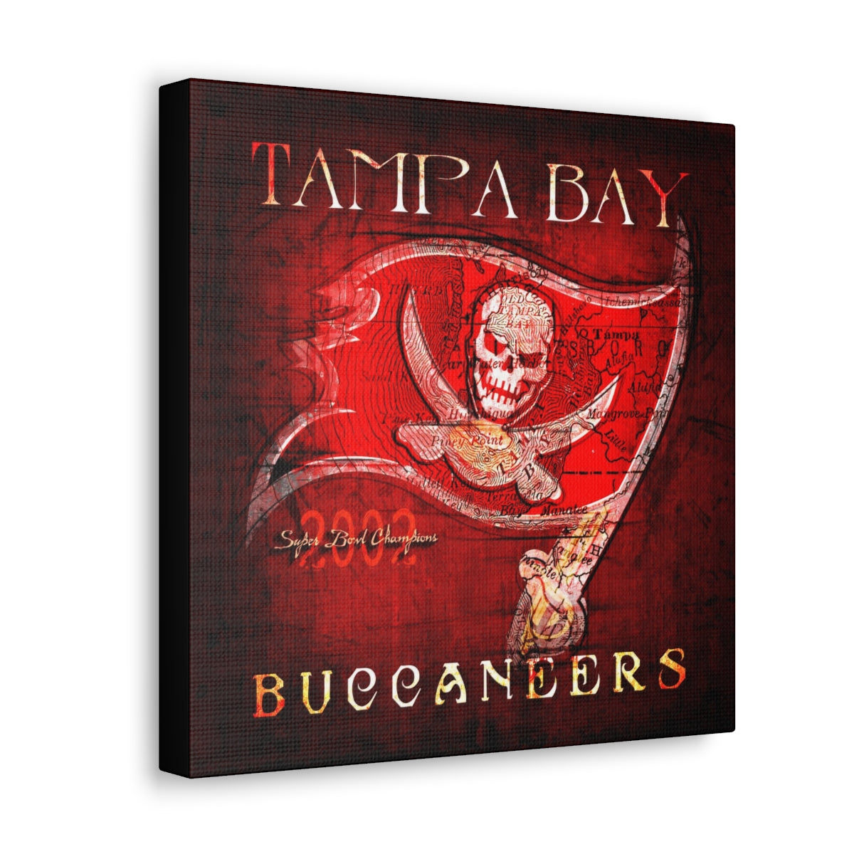 Tampa Bay Buccaneers Vintage Canvas Map