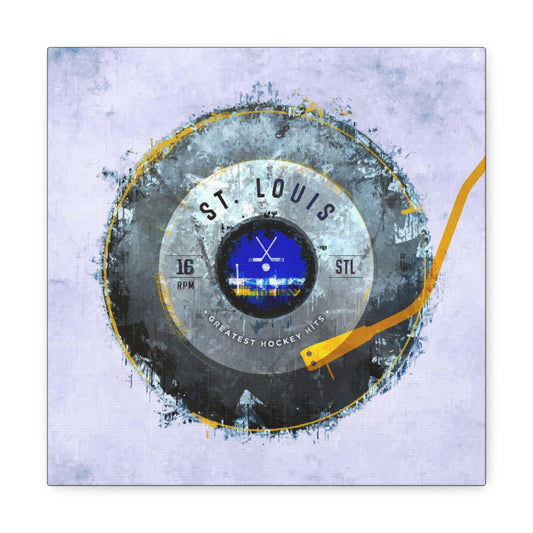 St. Louis Blues Hockey Puck Turntable Canvas Art