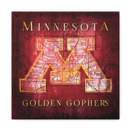 Minnesota Golden Gophers Canvas Map