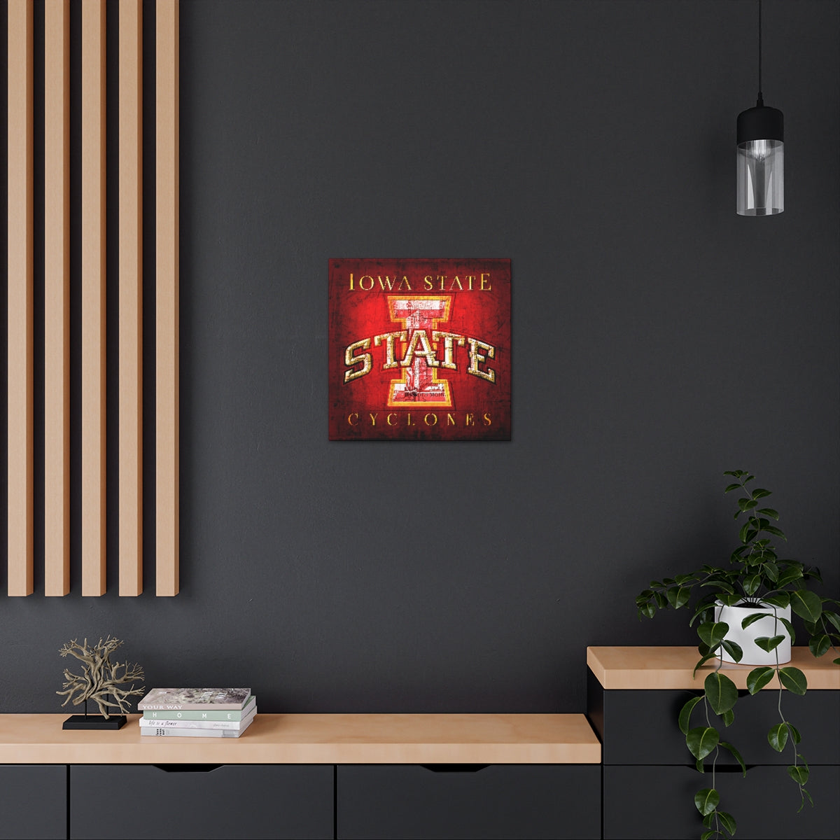 Iowa State Cyclones Vintage Canvas Map