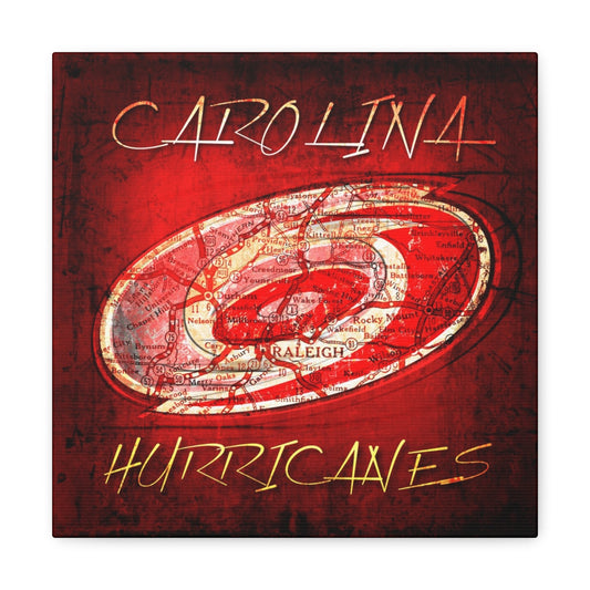 Carolina Hurricanes Vintage Canvas Map