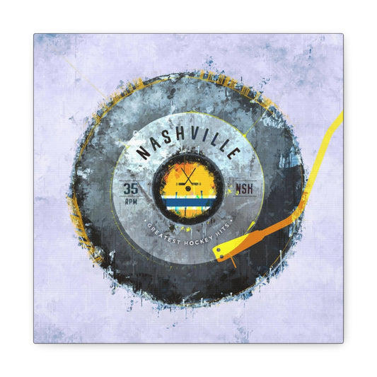 Nashville Predators Hockey Puck Turntable Canvas Art