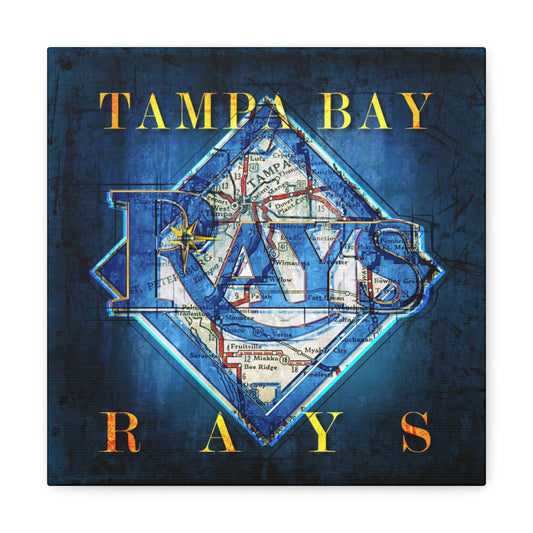 Tampa Bay Rays Vintage Canvas Map