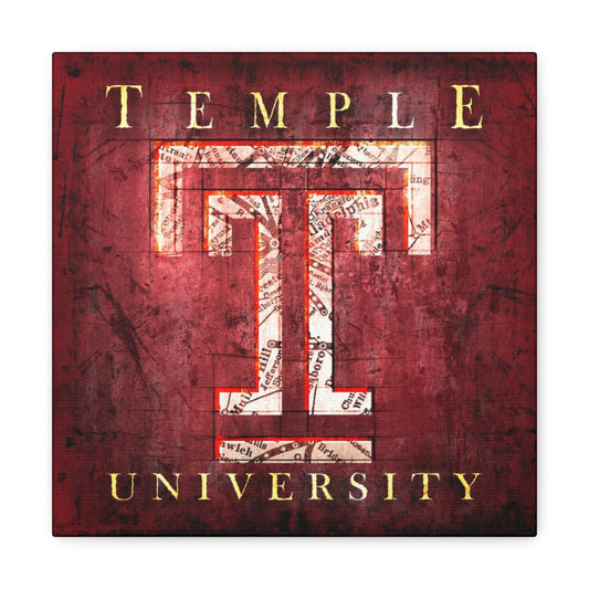 Temple University Vintage Canvas Map