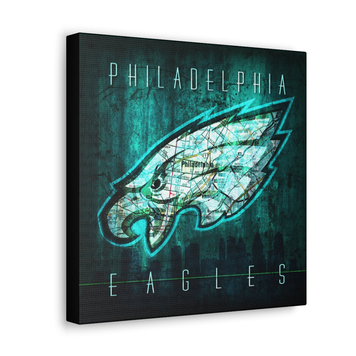 Philadelphia Eagles Vintage Canvas Map