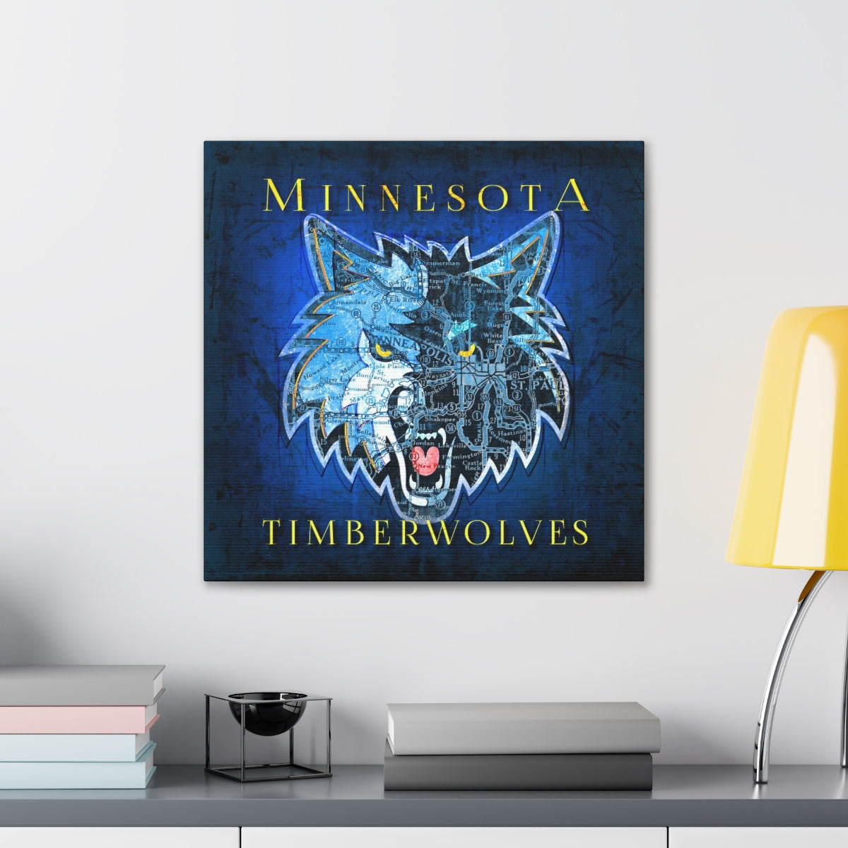 Minnesota Timberwolves Vintage Canvas Map