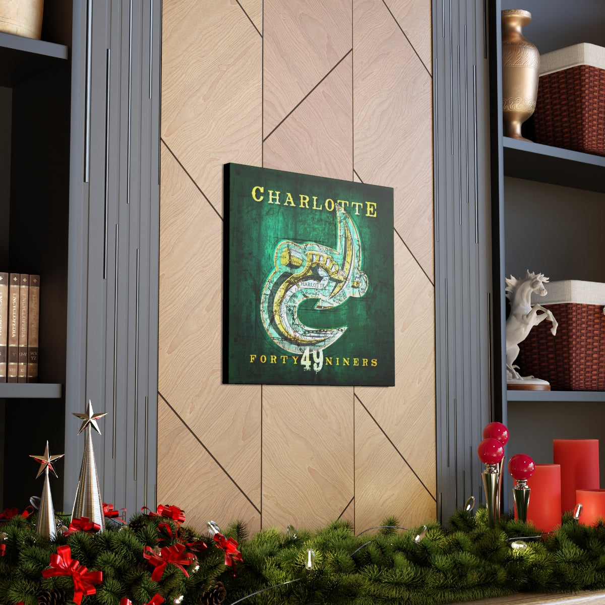 Charlotte 49ers Vintage Canvas Map