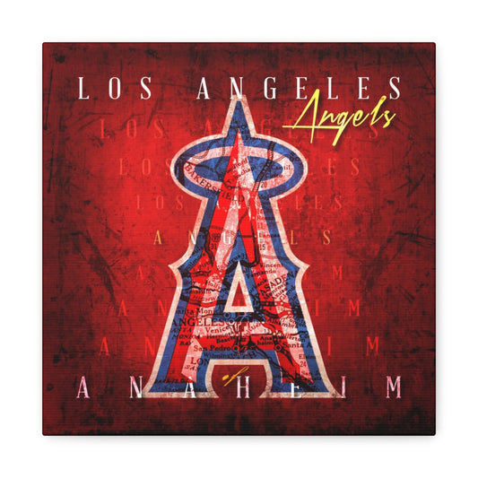 Los Angeles Angels of Anaheim Vintage Canvas Map