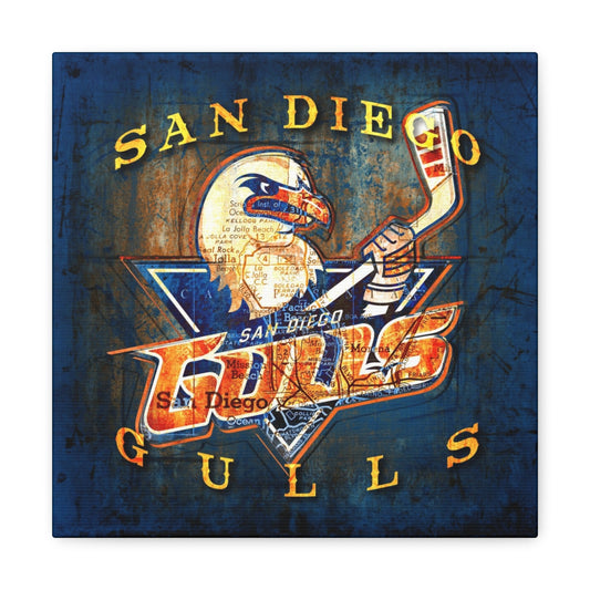 San Diego Gulls Vintage Canvas Map